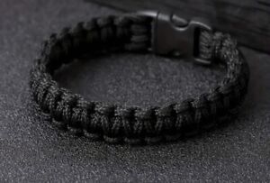 Paracord Bracelet 550 Black Tactical 3/8