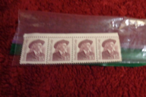 VINTAGE LOT OF 4 BUFFALO BILL CODY 15 CENT STAMPS FROM 1988 #2177 MNH