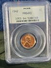 1942 US Mint Proof Lincoln Wheat Cent PCGS PR64 Old Rattler Green Label Rare
