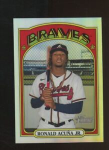 2021 Topps Heritage Chrome Refractor #299 Ronald Acuna Jr. Braves 42/572