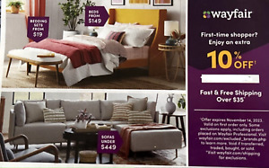 Wayfair 10% off discount promo coupon- 