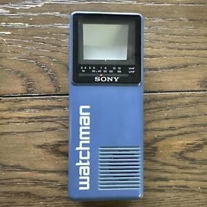 Vintage Sony Watchman FD-10A - B&W Handheld TV VHF/UHF  Blue. Exc.  Condition.