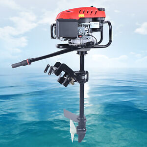 New ListingHANGKAI 4 Stroke 6 HP Outboard Motor Heavy Duty Boat Engine Air Cooling System