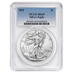 2022 $1 American Silver Eagle PCGS MS69 Blue Label