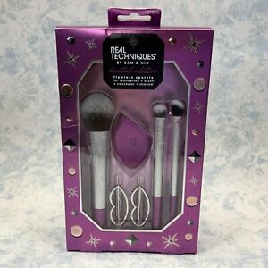 Real Techniques Limited Edition Flawless Sparkle 6 Pieces Makeup Brush Set - New