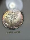 1986 $1 American Silver Eagle 1oz First Year - Full Circle Rainbow Toning 🤩