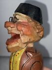 Vintage Anri Carved Wood Mechanical Bottle Stopper Laughing Man Shriners Hat ?