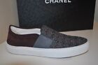 CHANEL 16B Black Multi Color Tweed Suede CC Logo Slip On Sneakers Flat Shoe 36.5
