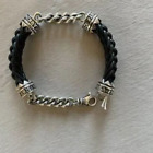 king baby bracelet silver and leather