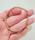 14k Solid 4mm Yellow or Rose Gold Small Lobster Ball Bead Bracelet