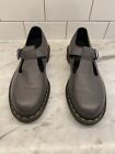 DR. MARTENS / DOC MARTENS - POLLEY MARY JANES - SIZE 7 US - GRAY - T BAR BUCKLE!
