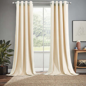 Velvet Window Grommet Curtains Heavyweight  SET OF 2 Panels