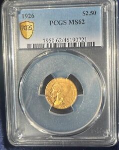 New Listing1926 $2.50 Indian Gold Quarter Eagle MS-62 PCGS