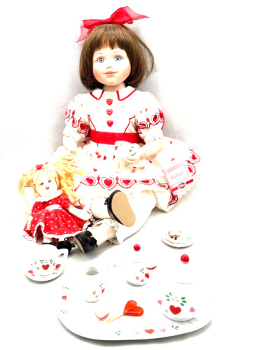 Ashton Drake Collection Robyn Porcelain Doll Please Come to Tea Valentine Hearts