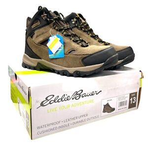 Eddie Bauer Men's Mid Height Brighton Brown Waterproof Hiking Boots Choose Size