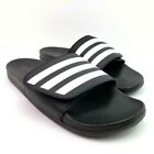 Adidas Adilette Comfort Adjustable Slide Sandals Black White 12/M New