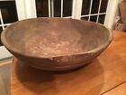 Early Large Antique Primitive Turned Wooden Dough Bowl Approx 20.5