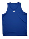 Adidas Basketball Tank Top Logo U-Neck Mens Size XL Blue