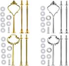4 Sets of 3 Tier Cake Plate Stand Handle Hardware Cake Fruit Food Plate Stand