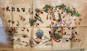 New ListingVINTAGE HANDWOVEN SILK CHINESE EMBROIDERY TAPESTRY, Phoenix/Peacock, 52