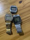LOT 3 VINTAGE SEIKO WATCH DIGITAL LED  For Parts Or Repairs.