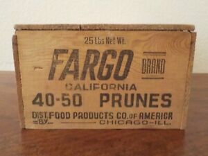Vintage FARGO Brand California Wood Prune Box, 15.5 X 9.75 X 6 in