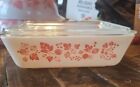 Vintage Pyrex #0503  Gooseberry Pink White Refrigerator Dish 1 1/2 WITH LID EUC