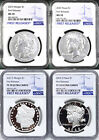 4 coin set 2023 morgan and peace silver dollars ngc ms pf 70 first releases fr