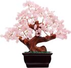 Feng Shui Natural Rose Pink Quartz Crystal Money Tree Bonsai Style Decoration fo