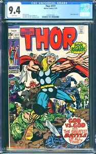 THOR #177 CGC 9.4 NM  BRIGHT WHITE PAGES!  AWESOME KIRBY COVER!  VERY SHARP COPY