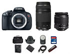 Canon EOS Rebel T4i / 650D 18.0MP DSLR With18-55mm and 75-300mm Lens + Kits