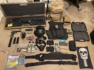 Airsoft Gun Lot, Airsoft AEG, Gas Blowback Pistol, Protective Airsoft Equipment