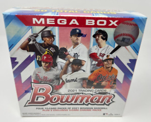 2021 Topps Bowman MLB Baseball Trading Cards Mega Box - New and Factory Sealed