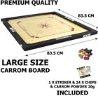 Carrom Board Game Large PREMIUM QUALITY Size 83cm x 83cm With Striker and Coins
