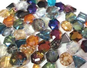 Huge Lot 100 Fancy Glass Jewelry Making Beads Lot Faceted Crystal Free Shipping