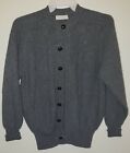 Cashmere Lochlevn Scotland Gentleman's Sweater Size M Gray with Leather Buttons
