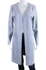 Solitaire Womens Long Sleeve Open Front Longline Sweater Light Blue Size M