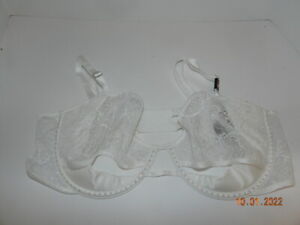 Victorias Secret Unlined Demi Bra white NWT 36D lace peek-a-boo rhinestone bling