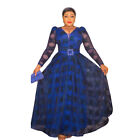 Fashion African Dress for Women Long Sleeve Elegant Chiffon Maxi Ball Party Gown