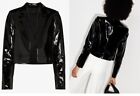 RTA Wynn Cropped Leather Blazer Medium Glossy Black Sold Out Online Stunning