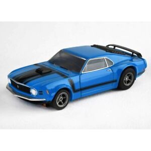 AFX Ford Mustang Boss 302 Blue Mega G+ HO Slot Car Clear Windows fits Auto World