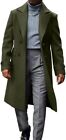 MNCEGEER Men's Trench Coat Notch Lapel Double Breasted Casual Cotton Blend Peaco
