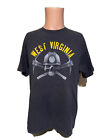 New ListingVintage West Virginia Skull & Pick Axe Black Shirt SiZe Large Mens