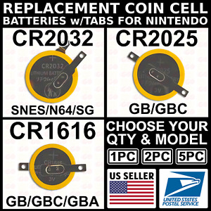CR1616/CR2025/CR2032 Save Battery Tabs Pokemon Game Boy/Color/Advance/GB/GBC/GBA