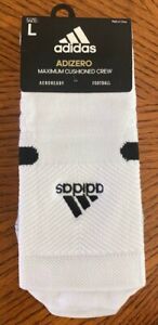 NEW- White Adidas Adizero Maximum Cushioned Crew Socks Large Football MSRP $16