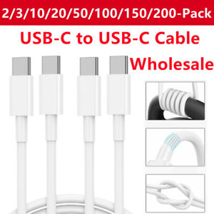 Wholesale LOT USB-C to USB-C Fast Charging Cable Type C Quick Data SYNC Cable