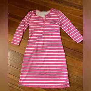 J. McLaughlin Lynn Henley Dress White and Pink Blazer Stripe, Size Small