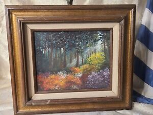 Vintage Oil on Board Springtime in the forest Style of Mavis B. Dougherty