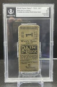 SHOELESS JOE JACKSON 1917 WORLD SERIES DEBUT GAME 1 TICKET STUB 10/6/17 BECKETT