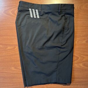 ADIDAS Men's Three Stripe Flat Front Golf Shorts SIZE 42 Black